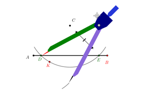 尺规作图5：过直线外一点作已知直线的垂线